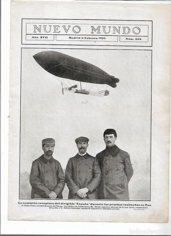Colecionismo: A&Ntilde;O 1910 RECORTE PRENSA AVIACION COMISION RECEPTORA DIRIGIBLE ESPA&Ntilde;A PRUEBAS EN PAU PEDRO VIVES