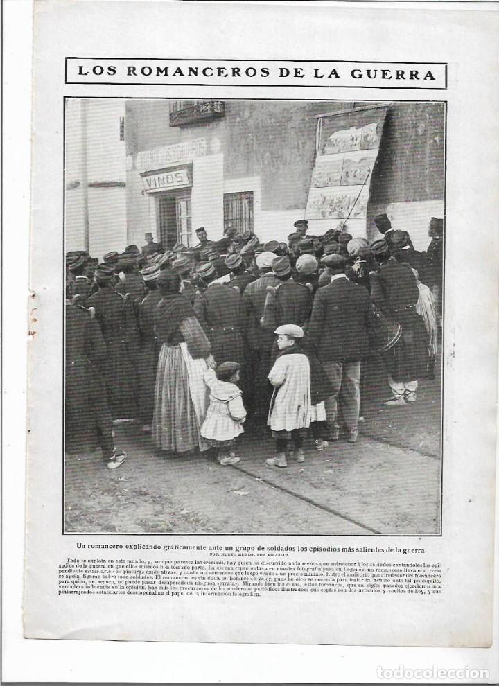 Colecionismo: A&Ntilde;O 1910 RECORTE PRENSA LEGANES LOS ROMANCEROS DE LA GUERRA EXPLICACION NOTICIAS EN LA CALLE DIBUJOS