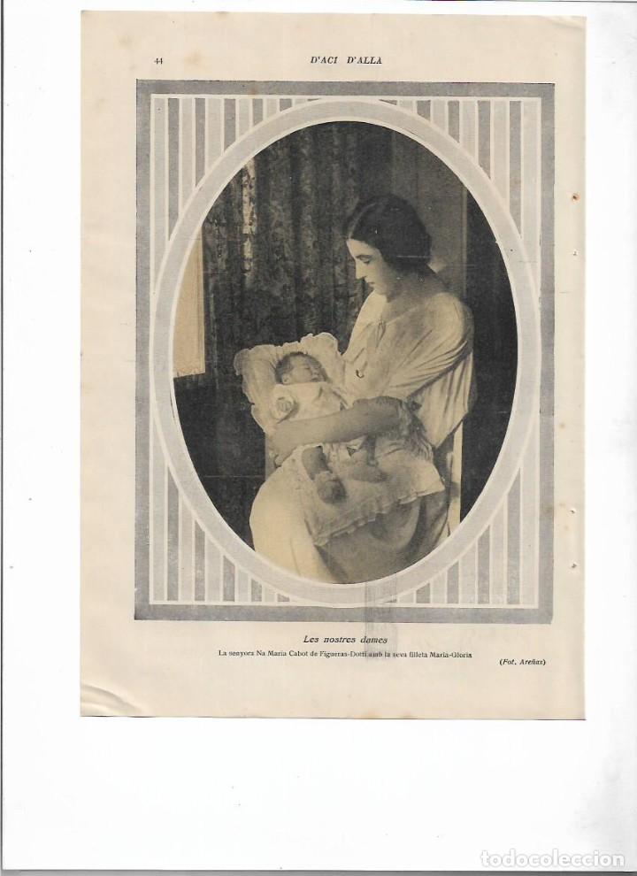 Colecionismo: &Ntilde;O 1921 RECORTE PRENSA EN CATALAN MARIA CABOT DE FIGUERAS DOTTI CON SU HIJA MARIA GLORIA FOTO ARE&Ntilde;AS