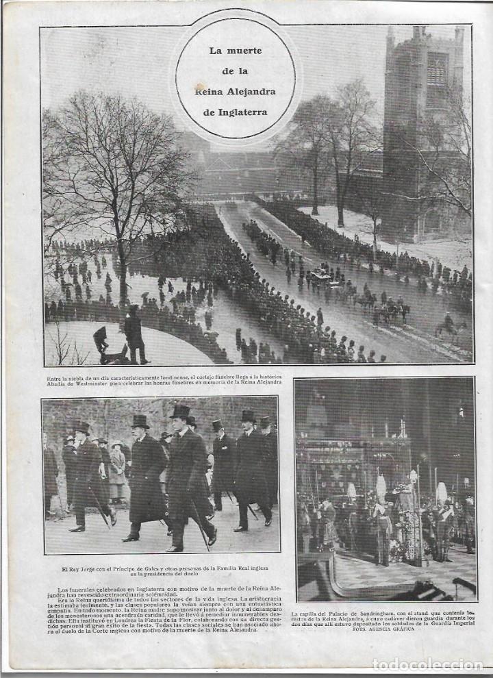 Colecionismo: A&Ntilde;O 1925 RECORTE PRENSA LA MUERTE ENTIERRO DE LA REINA ALEJANDRA DE INGLATERRA LONDRES WESTMINSTER