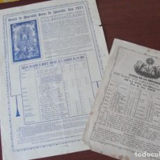 Coleccionismo: 2 GOIGS TAULA EXPOSICIO I ORACIO QUARANTA HORES IGUALADA ANYS 1879 I 1931. Lote 354953733