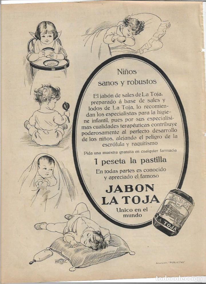 Collectionnisme: A&Ntilde;O 1925 RECORTE PRENSA PUBLICIDAD PASTILLA DE JABON LA TOJA