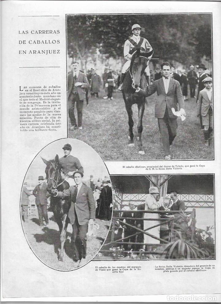 Collezionismo: A&Ntilde;O 1925 RECORTE PRENSA CARRERAS DE CABALLOS EN ARANJUEZ HIPODROMO COPA REINA VICTORIA