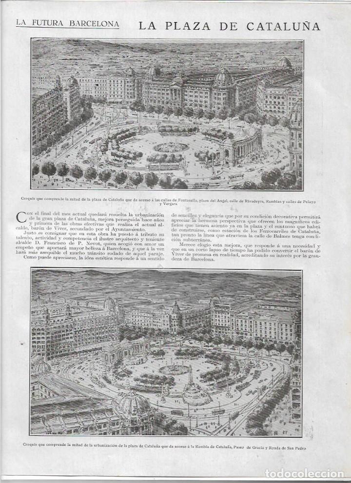 Colecionismo: A&Ntilde;O 1925 RECORTE PRENSA URBANISMO PROYECTO PLAZA CATALU&Ntilde;A FUTURA BARCELONA PLA&Ccedil;A CATLUNYA