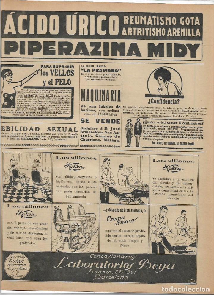 Collectionnisme: A&Ntilde;O 1925 PUBLICIDAD SILLONES KOKEN CREMA SNOW BARBERIA AFEITADO AFEITAR LABORATORIOS BEYA BCNA