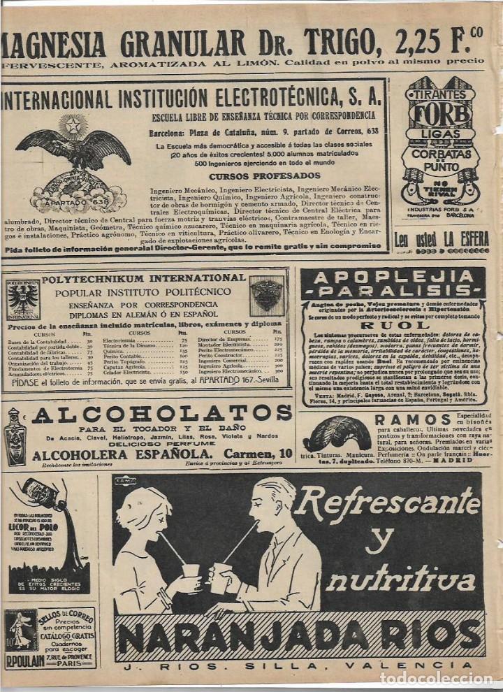 Collezionismo: A&Ntilde;O 1925 RECORTE PRENSA PUBLICIDAD NARANJADA RIOS SILLA VALENCIA REFRESCOS BEBIDAS