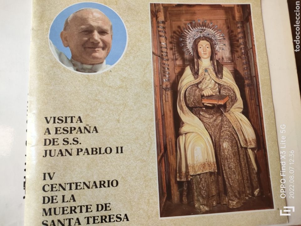 Coleccionismo: Visita a Espa&ntilde;a de SS Juan Pablo II IV Centenario de la muerte de Santa Teresa de Jes&uacute;s 1982