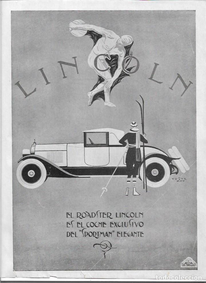 Coleccionismo: A&Ntilde;O 1925 RECORTE PRENSA PUBLICIDAD COCHE AUTOMOVIL LINCOLN ROADSTER EXCLUSIVO DEL SPORTMAN ELEGANTE