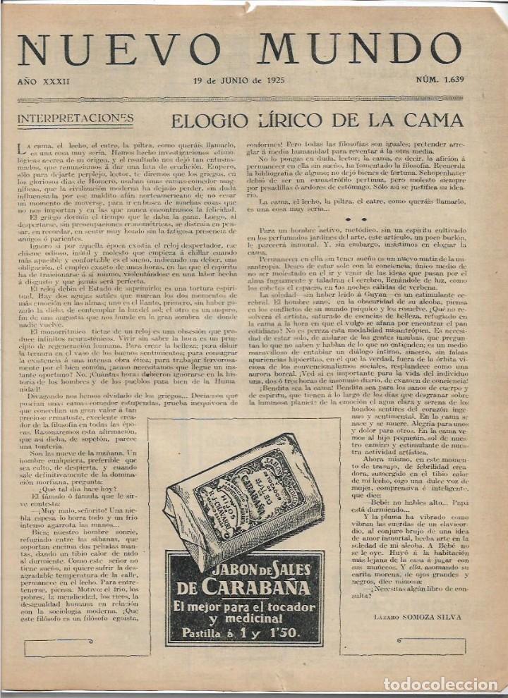 Coleccionismo: A&Ntilde;O 1925 RECORTE PRENSA PUBLICIDAD PASTILLA DE JABON SALES DE CARABA&Ntilde;A TOCADOR MEDICINAL