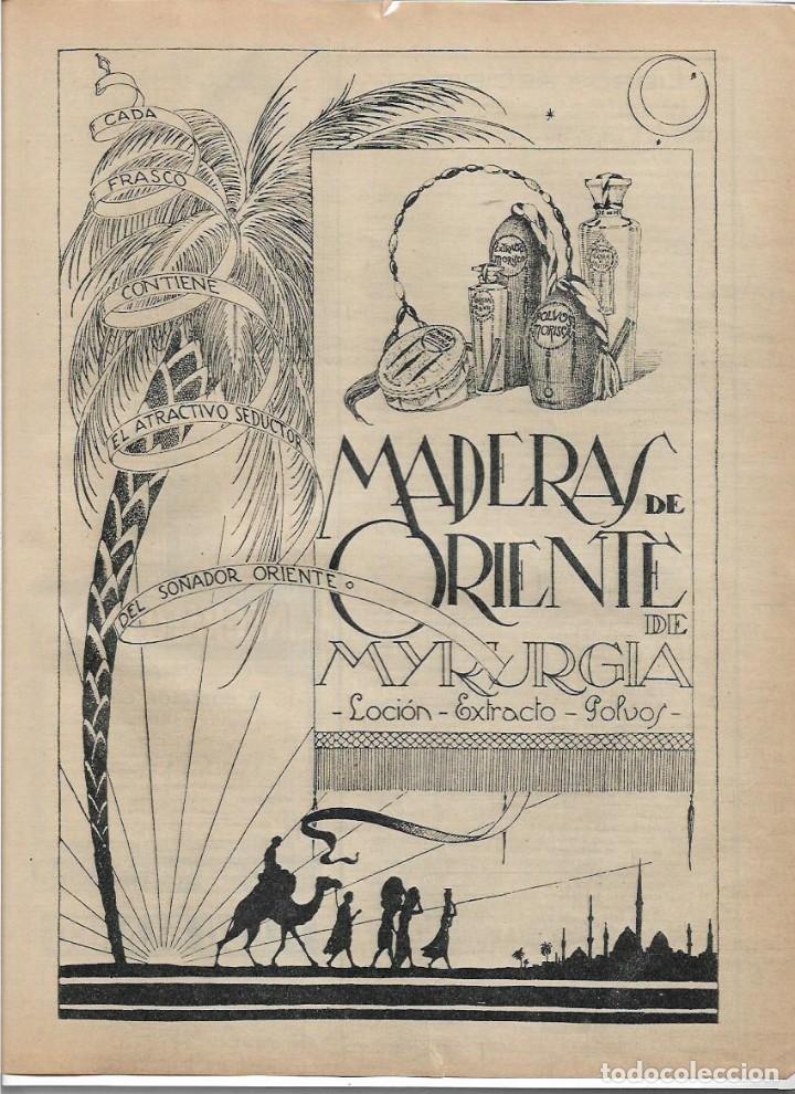 Collectionnisme: A&Ntilde;O 1925 RECORTE PRENSA PUBLICIDAD MADERAS DE ORIENTE DE MYRURGIA LOCION EXTRACTO POLVOS