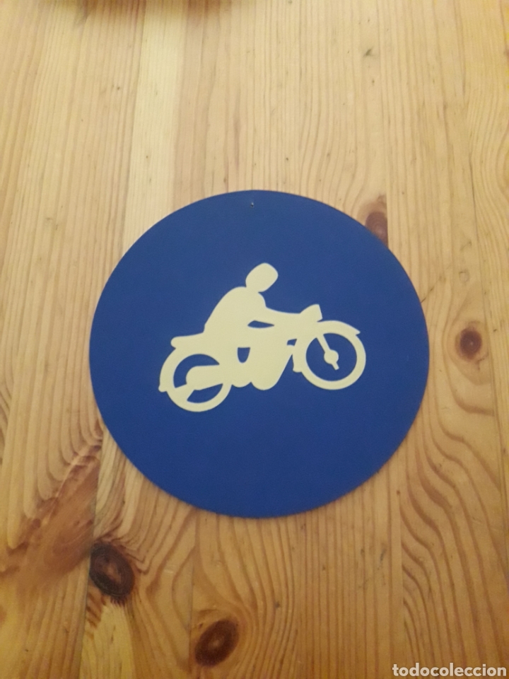 Coleccionismo: Antigua se&ntilde;al trafico autoescuela moto ciclomotor