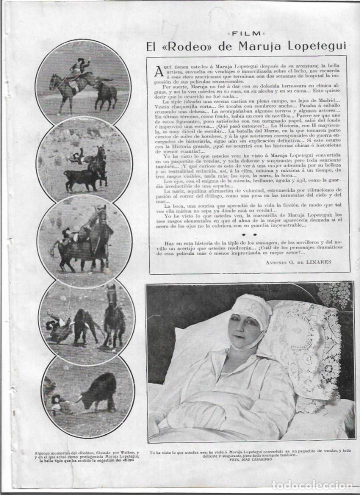 Coleccionismo: A&Ntilde;O 1925 RECORTE PRENSA CINE PELICULA EL RODEO DE MARUJA LOPETEGUI FILM DE WALKEN