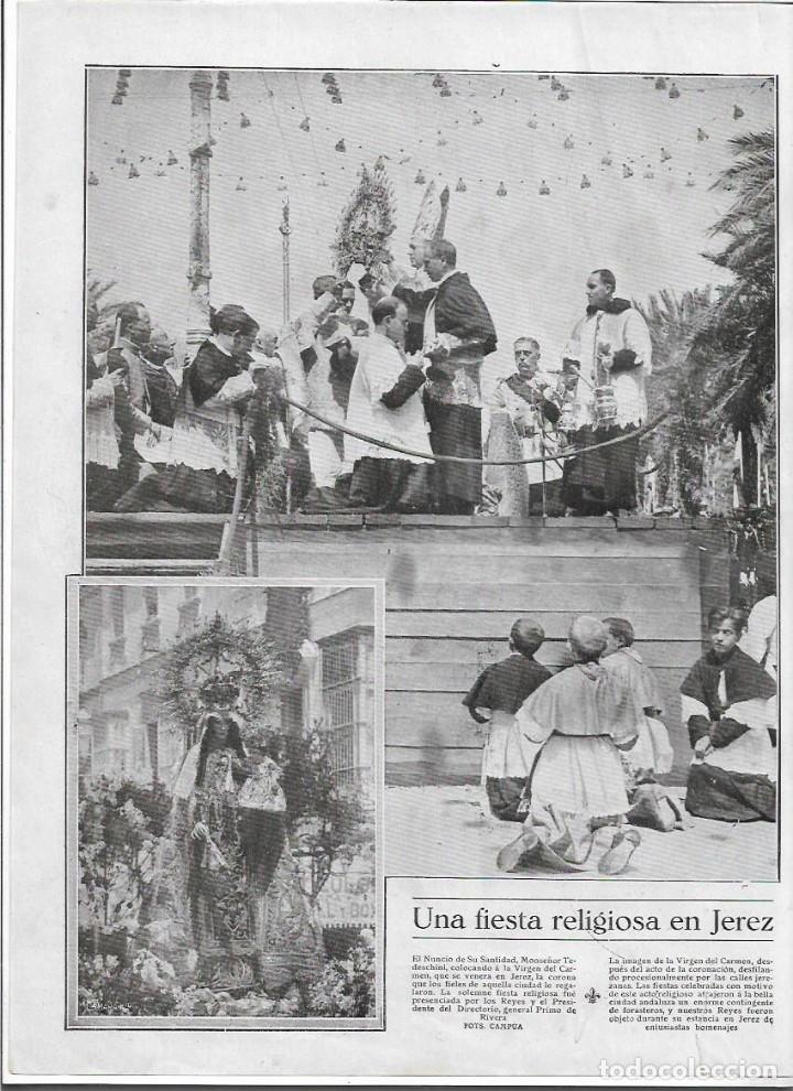 Coleccionismo: A&Ntilde;O 1925 RECORTE PRENSA CORONACION DE LA VIRGEN DEL CARMEN EN JEREZ PROCESION NUNCIO REYES