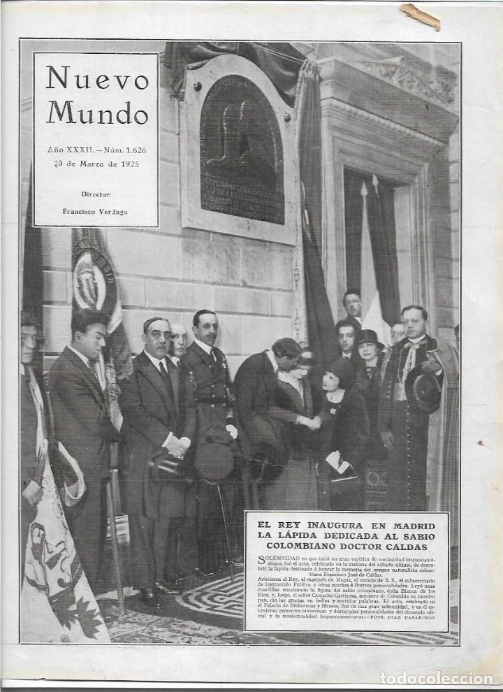 Coleccionismo: A&Ntilde;O 1925 RECORTE PRENSA MADRID INAUGURACION LAPIDA HOMENAJE DOCTOR CALDAS SABIO COLOMBIA POR EL REY
