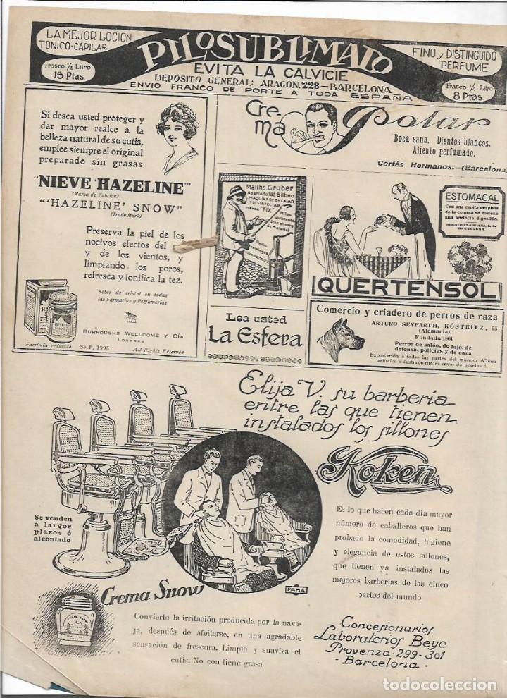 Coleccionismo: A&Ntilde;O 1925 RECORTE PRENSA PUBLICIDAD SILLONES KOKEN CREMA SNOW NIEVE HAZELINE BARBERIA AFEITADO BEYA