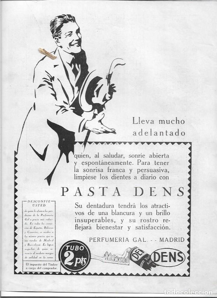 Coleccionismo: A&Ntilde;O 1925 RECORTE PRENSA PUBLICIDAD PASTA DENS DENTIFRICO PERFUMERIA GAL MADRID