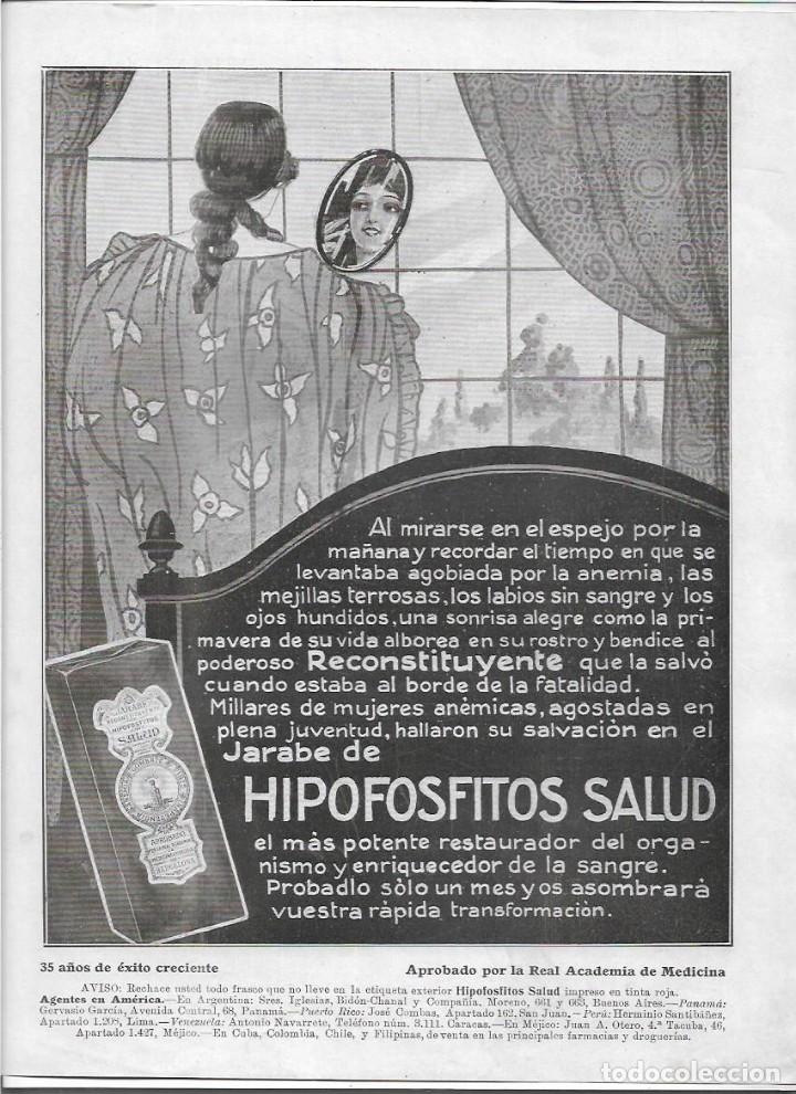 Colecionismo: A&Ntilde;O 1925 RECORTE PRENSA PUBLICIDAD HIPOFOSFITOS SALUD RECONSTITUYENTE JARABE