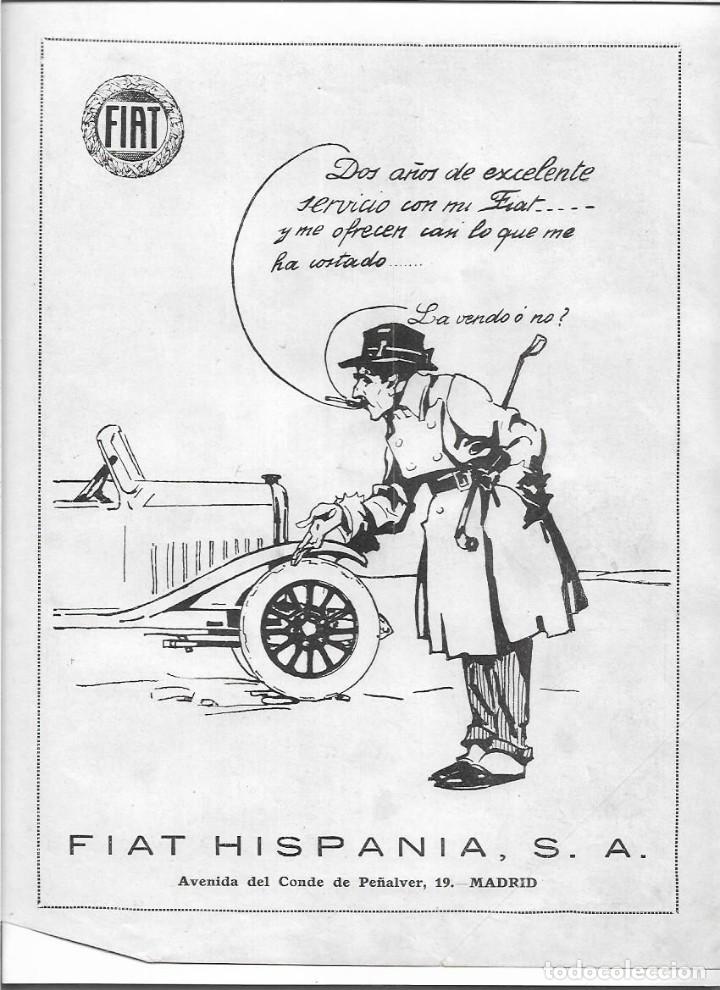 Coleccionismo: A&Ntilde;O 1925 RECORTE PRENSA PUBLICIDAD COHE AUTOMOVIL FIAT HISPANIA