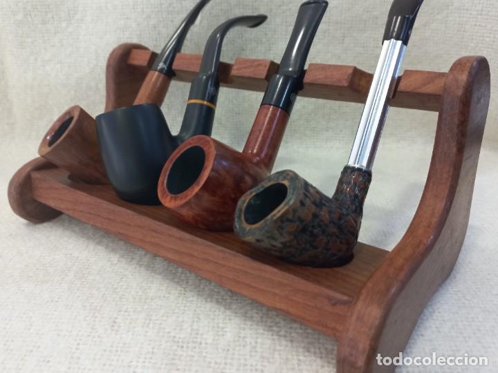 Coleccionismo: SOPORTE RECTANGULAR PARA PIPAS (4) madera - Foto 1
