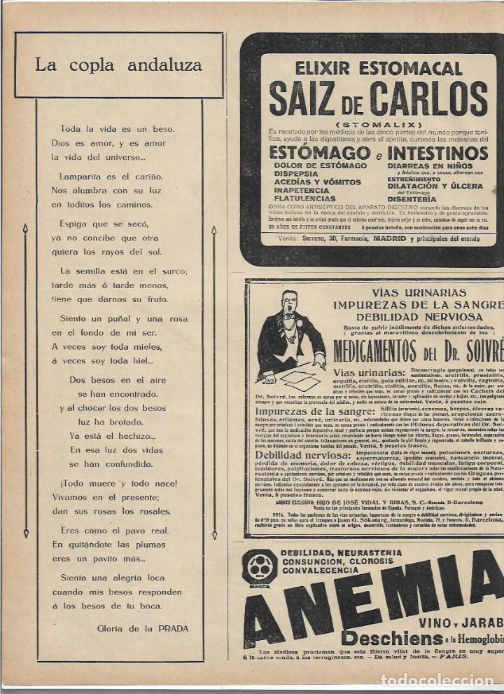 Coleccionismo: A&Ntilde;O 1925 RECORTE PRENSA POESIA LA COPLA ANDALUZA POR GLORIA DE LA PRADA