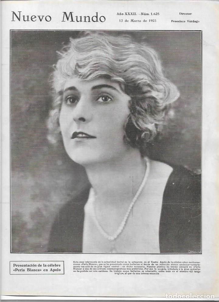 Collezionismo: A&Ntilde;O 1925 RECORTE PRENSA ARTISTA LA PERLA BLANCA EN TEATRO APOLO ACTRIZ PEARL FAY WHITE TANGO TRAGICO