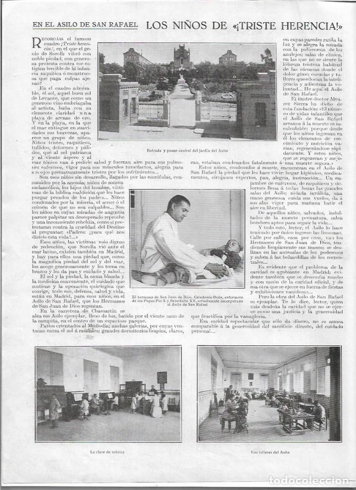 Coleccionismo: A&Ntilde;O 1925 RECORTE PRENSA ASILO SAN RAFAEL NI&Ntilde;OS RAQUITISMO HERMANOS SAN JUAN DE DIOS CELEDONIO ODEN