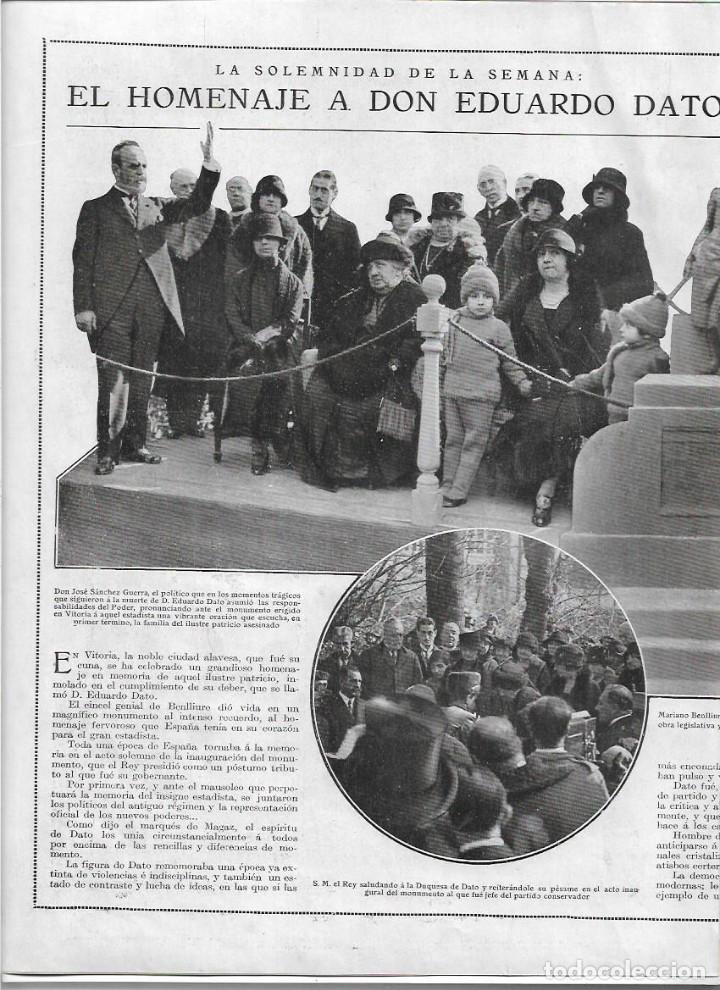 Collectionnisme: A&Ntilde;O 1925 RECORTE PRENSA VITORIA HOMENAJE A EDUARDO DATO MONUMENTO ESCULTURA MARIANO BENLLIURE