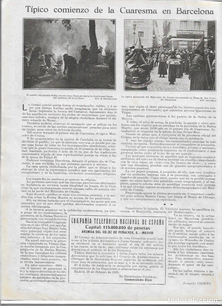 Coleccionismo: A&Ntilde;O 1925 RECORTE PRENSA INICIO CUARESMA EN BARCELONA ENTIERRO SARDINA PROCESION MIERCOLES DE CENIZA