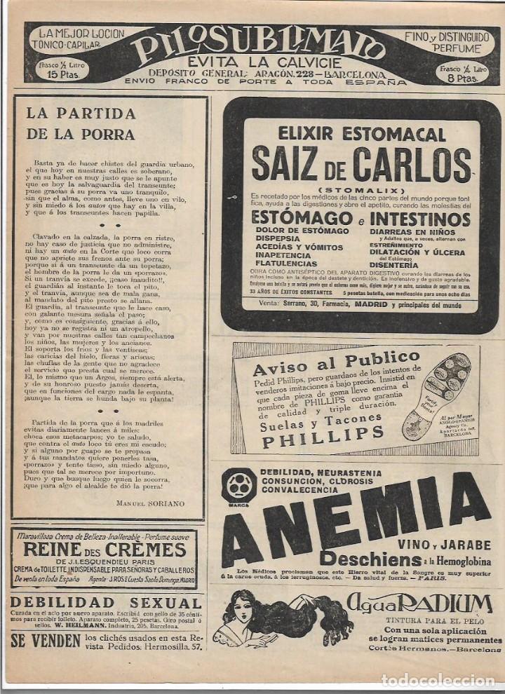 Coleccionismo: A&Ntilde;O 1925 RECORTE PRENSA POESIA LA PARTIDA DE LA PORRA POR MANUEL SORIANO