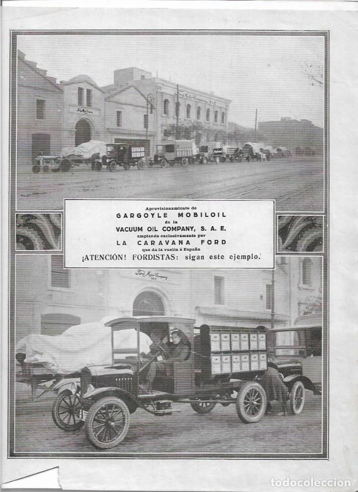 Collecting paper: A&Ntilde;O 1925 RECORTE PRENSA PUBLICIDAD GAGOYLE MOBILOIL CARAVANA FORD MOTOR COMPANY VACUUM OIL CAMION