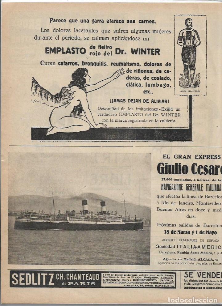 Collecting paper: A&Ntilde;O 1925 RECORTE PRENSA PUBLICIDAD EMPLASTO DR DOCTOR WINTER PARCHES CALMANTES PULMONIA LUMBAGO