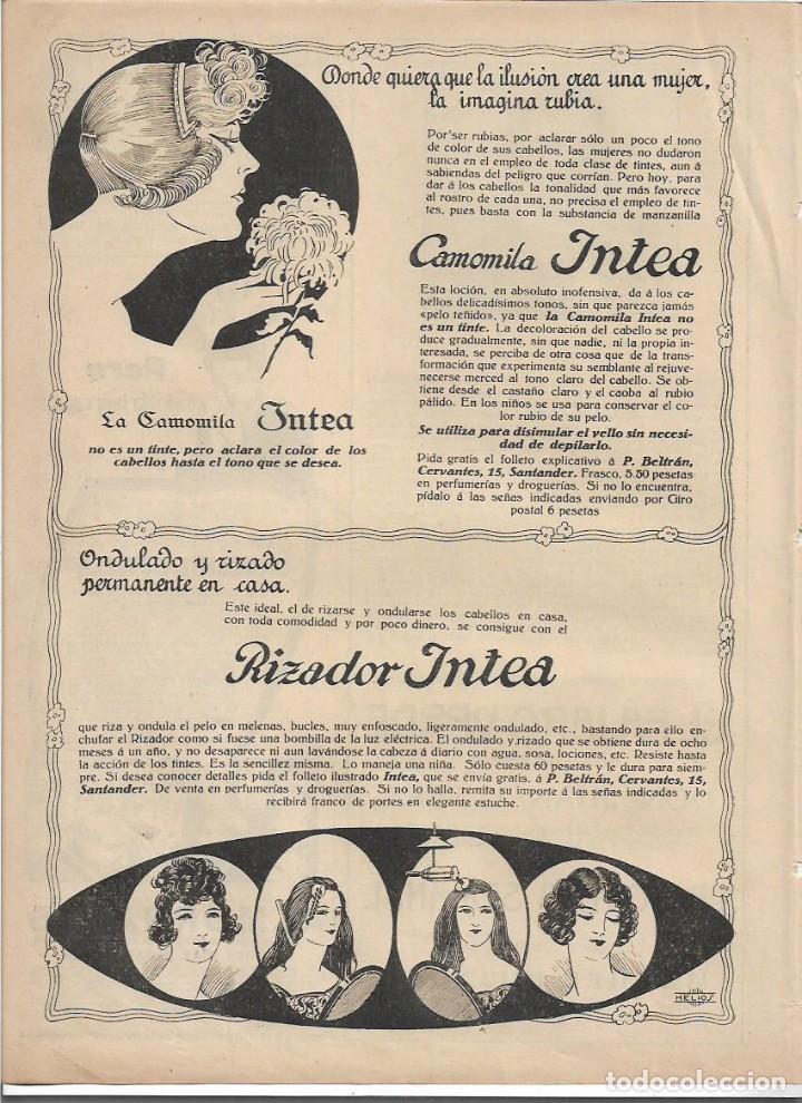 Coleccionismo: A&Ntilde;O 1925 RECORTE PRENSA PUBLICIDAD CAMOMILA RIZADOR INTEA CUIDADO DEL CABELLO