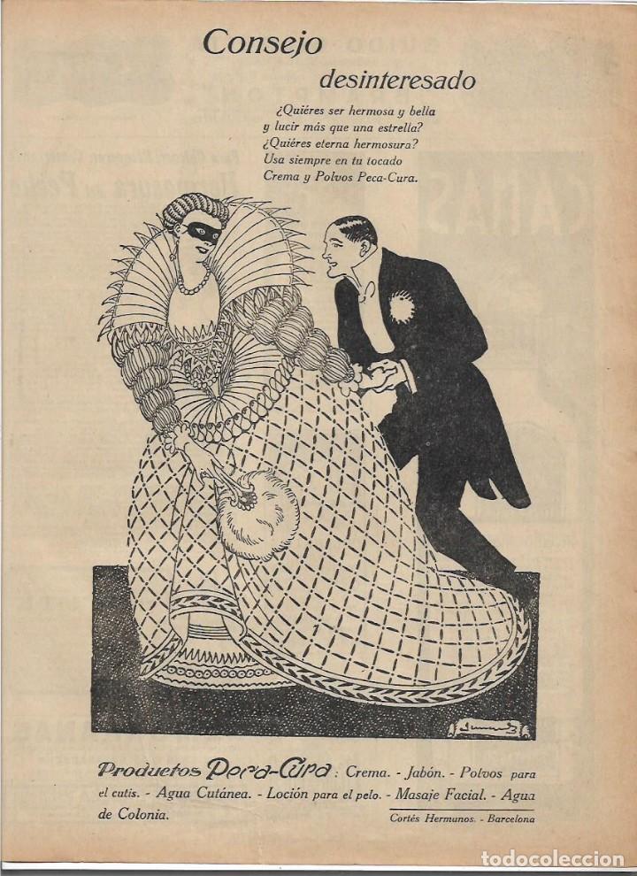 Collecting paper: A&Ntilde;O 1925 RECORTE PRENSA PUBLICIDAD PRODUCTOS PECA CURA PECA-CURA PERFUMERIA CORTES HERMANOS BCNA