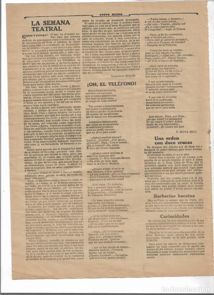 Collecting paper: A&Ntilde;O 1910 RECORTE PRENSA POESIA OH EL TELEFONO POR F MOYA RICO
