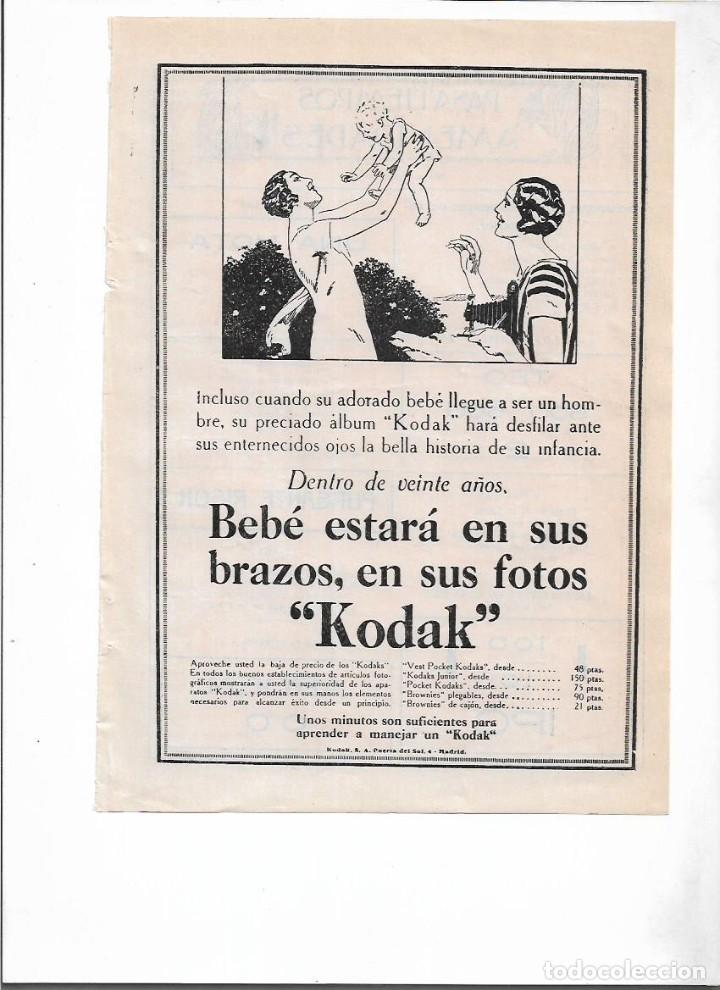 Collecting paper: A&Ntilde;O 1929 RECORTE PRENSA PUBLICIDAD KODAK FOTOGRAFIA ALBUM KODAK