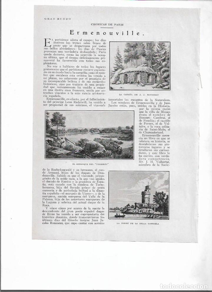 Coleccionismo: A&Ntilde;O 1929 RECORTE PRENS ERMENOUVILLE ROUSSEAU CASA TUMBA TORRE DE LA BELLA GABRIELA ESTANQUE DESIERTO
