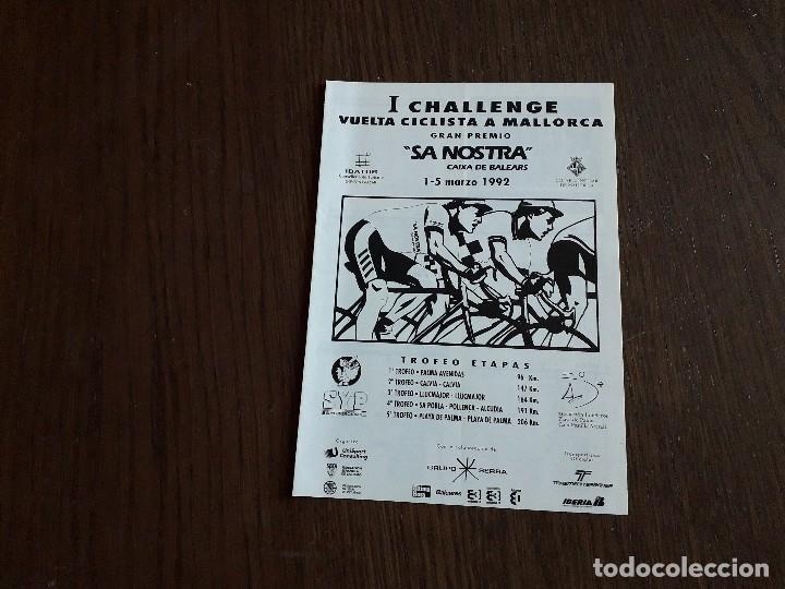 Coleccionismo: folleto de publicidad, I challenge vuelta ciclista a Mallorca, gran premio sa nostra, a&ntilde;o 1992