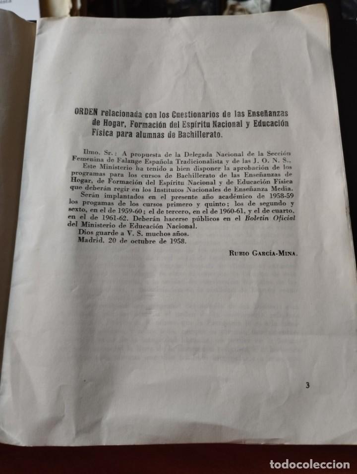 Coleccionismo: programa de tercer curso de Formacion Politicosocial plan de 1957 - Foto 3