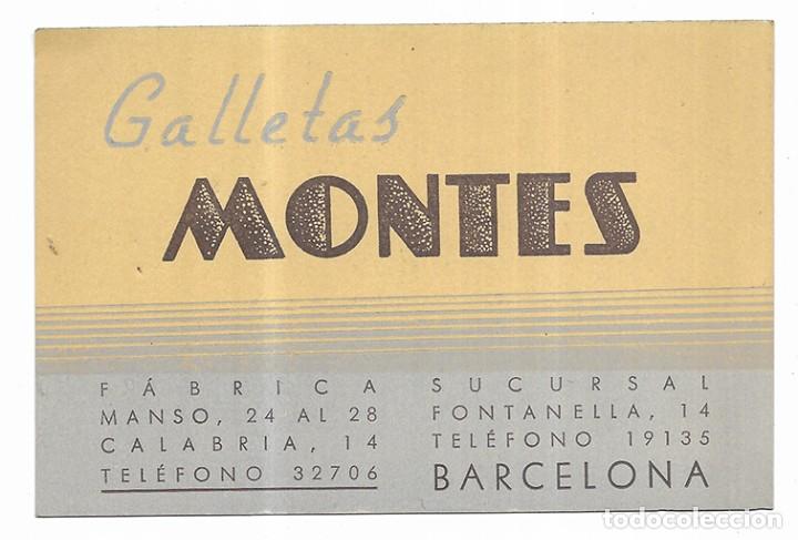 Coleccionismo: Tarjeta Comercial Galletas Montes Barcelona