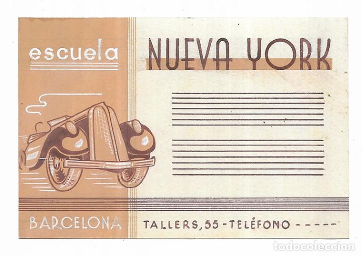Coleccionismo: Tarjeta Comercial Escuela Nueva York Barcelona