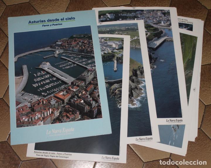 Coleccionismo: ASTURIAS DESDE EL CIELO, FAROS Y PUERTOS, 45 LAMINAS, (COMPLETA)