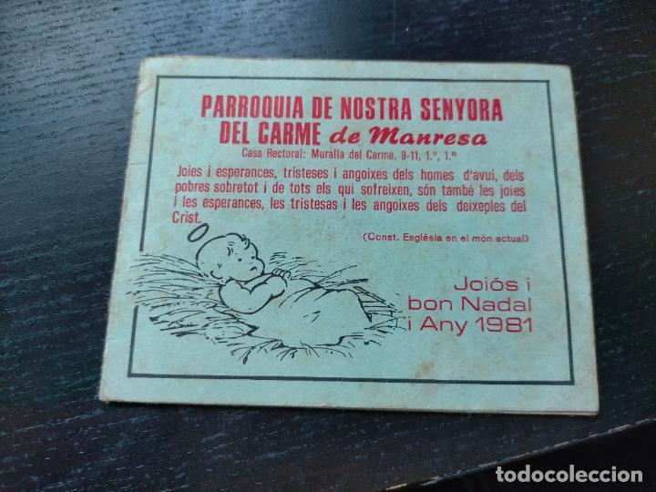 Coleccionismo: HORARIS PROGRAMA MISSES DOMINICALS PARROQUIA DE NOSTRA SENYORA DEL CARME MANRESA BON NADAL ANY 1981