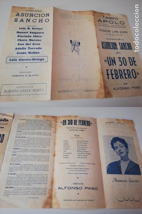 Collezionismo: ANTIGUO PROGRAMA/ OLD PROGRAM: TEARO APOLO, UN 30 DE FEBRERO de ALFONSO PASO