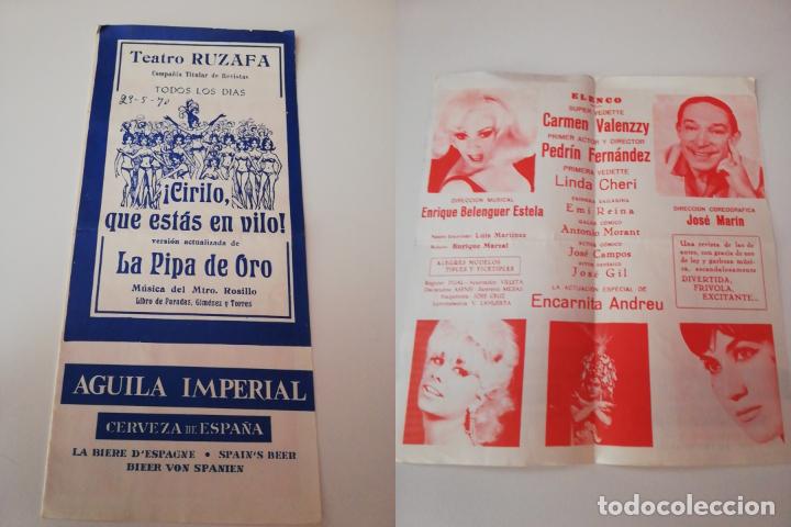 Collezionismo: ANTIGUO PROGRAMA / OLD PROGRAM: TEATRO RUZAFA , &iexcl; CIRILO QUE EST&Aacute;S EN VILO! 1970