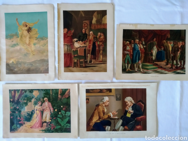 Coleccionismo: COLECCION DE 5 ANTIGUAS LAMINAS - Foto 1