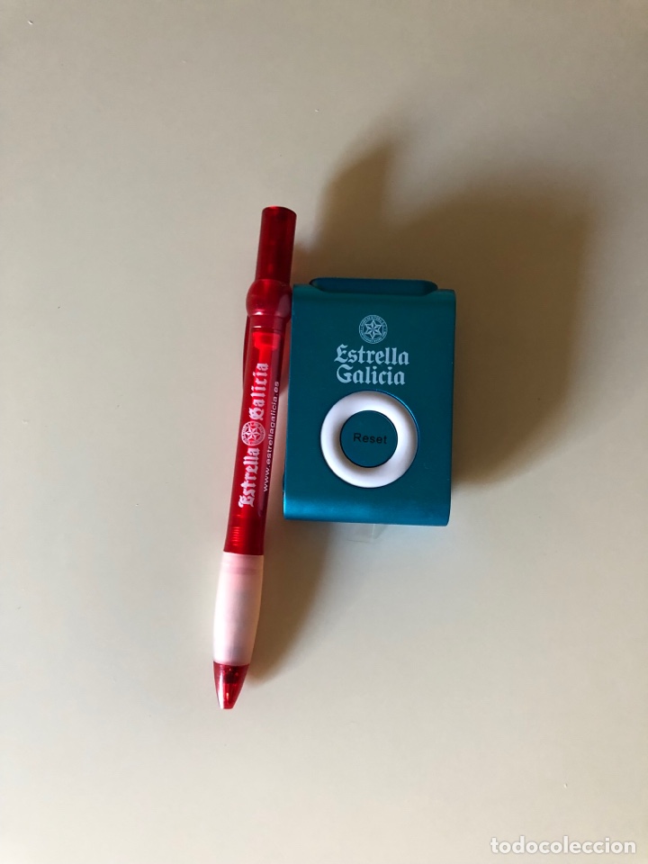 Coleccionismo: Pod&oacute;metro Estrella Galicia y bol&iacute;grafo de regalo