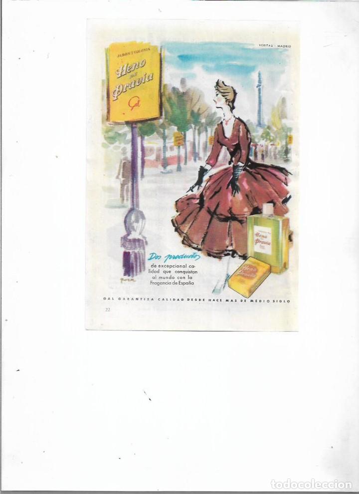 Collezionismo: A&Ntilde;O 1956 RECORTE PRENSA PUBLICIDAD COLONIA PASTILLA DE JABON HENO DE PRAVIA PERFUMERIA GAL