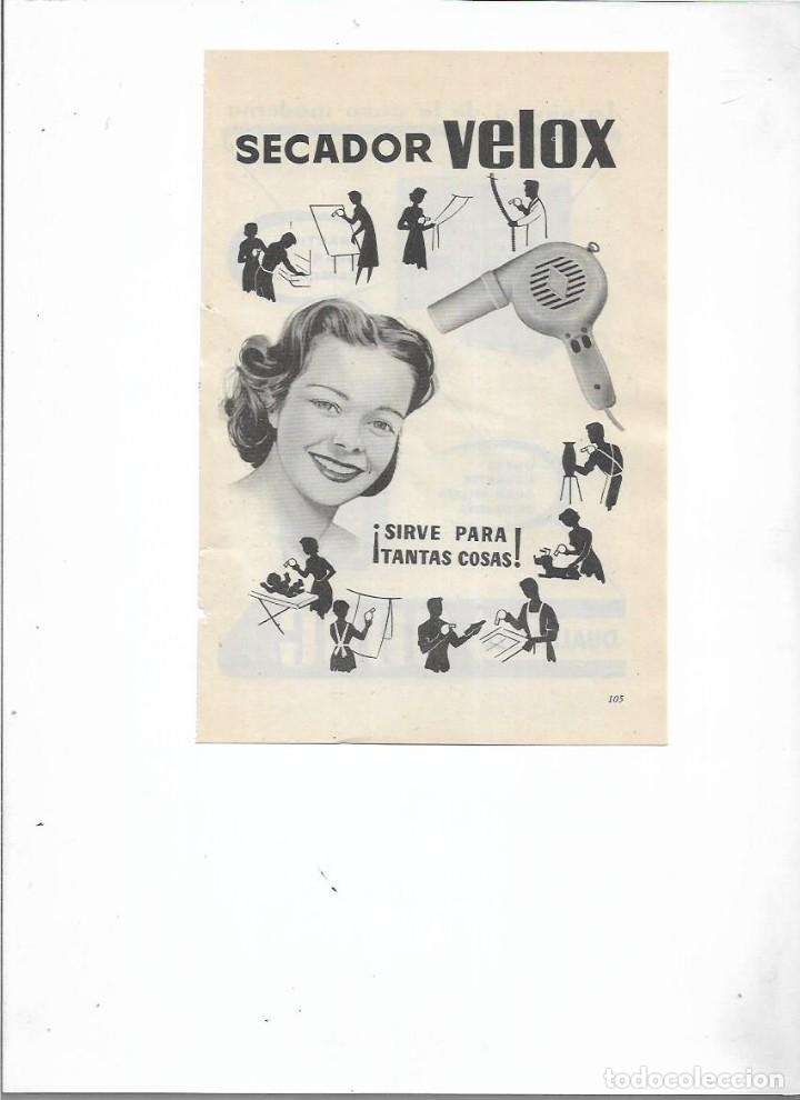 Collectionnisme: A&Ntilde;O 1956 RECORTE PRENSA PUBLICIDAD SECADOR VELOX ELECTRODOMESTICOS SIRVE PARA MUCHAS COSAS