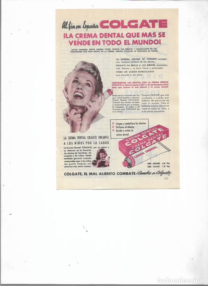 Collectionnisme: A&Ntilde;O 1956 RECORTE PRENSA PUBLICIDAD COLGATE DENTIFRICO CREMA DENTAL