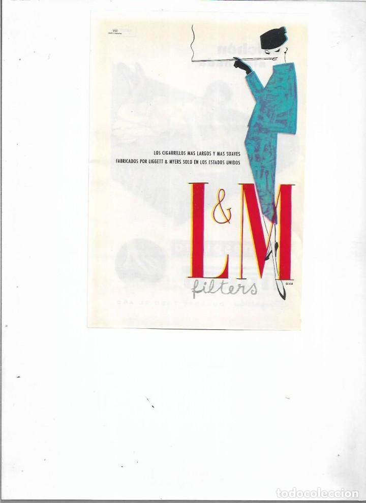 Collectionnisme: A&Ntilde;O 1956 RECORTE PRENSA PUBLICIDAD TABACO CIGARRILLOS L&M FILTERS FUMAR L M